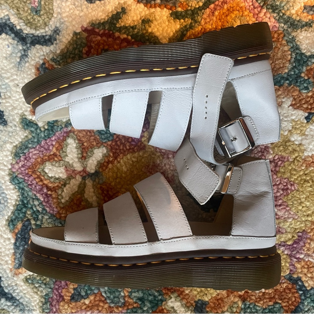 Dr. Martens Baby Blue Clarissa Leather Sandals